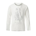 Abstract print round neck long sleeved shirt