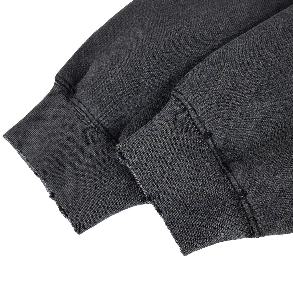 Patchwork Washed Hole Hand-Painted Print Fleece Lined Hoodie