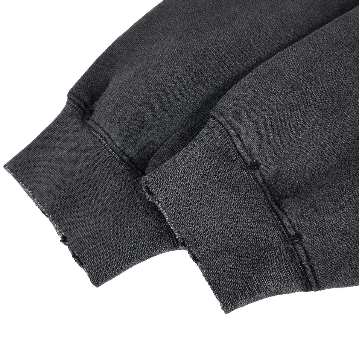 Patchwork Washed Hole Hand-Painted Print Fleece Lined Hoodie