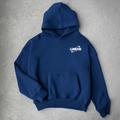 Navi blue Hoodie — Relaxed Black Pullover with Retro Orbit Graphic