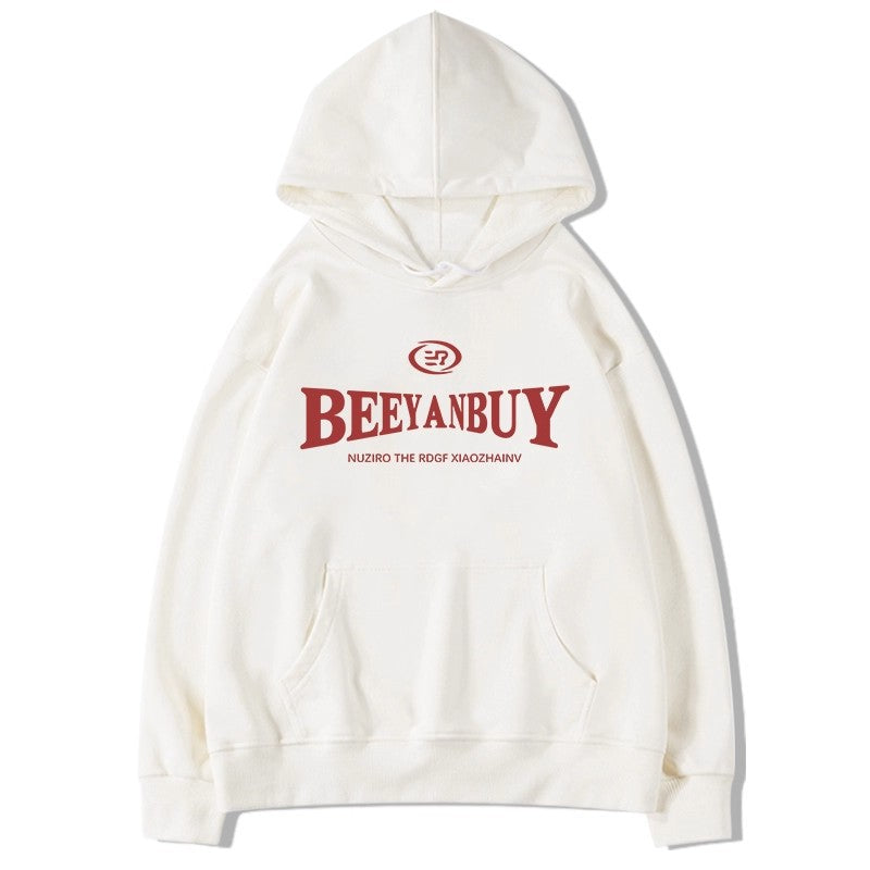 Streetwear Minimalist Hoodie for Women, Loose Heavyweight Hooded Sweatshirt Jacket