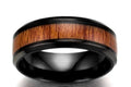 Vintage Stainless Steel Wood Rings For Men