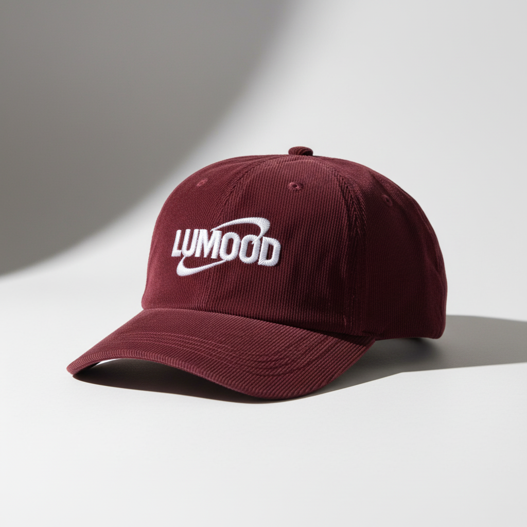 LUMOOD Burgundy Corduroy Cap