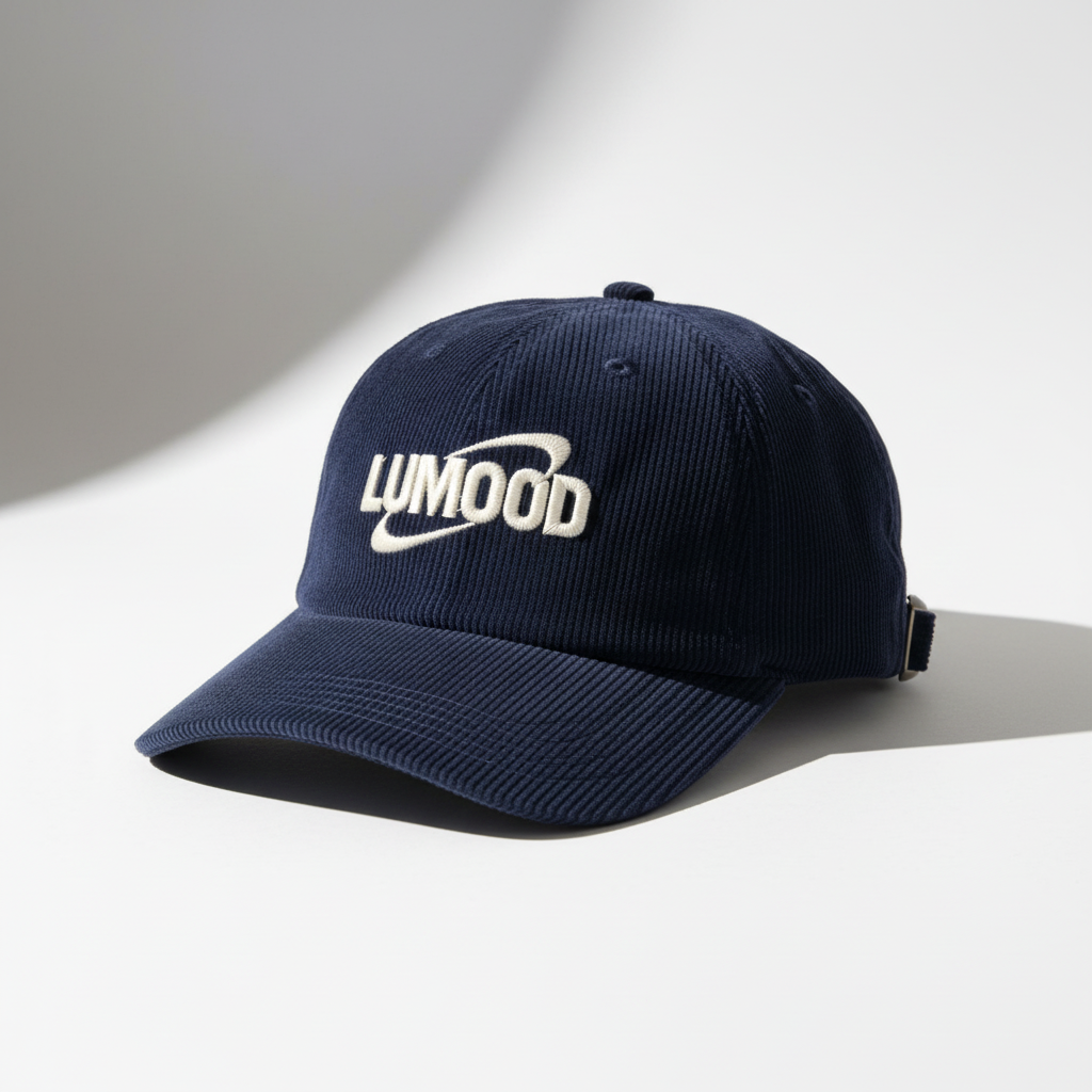 LUMOOD Navy Blue Corduroy Cap